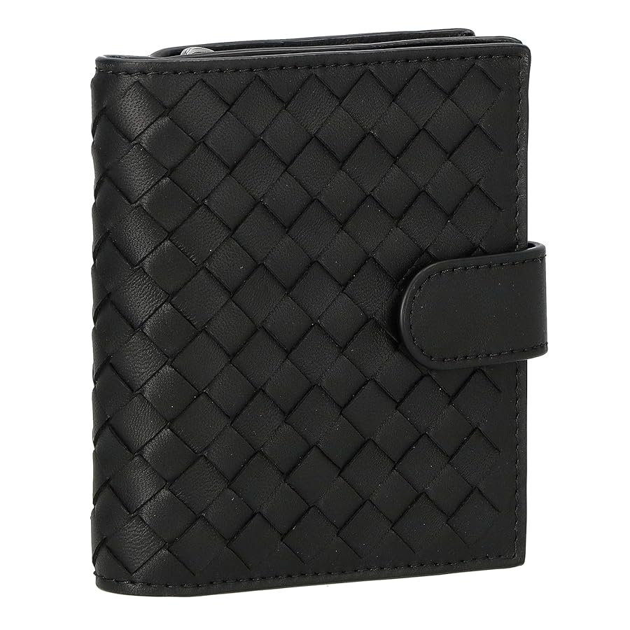 正規品⭐️美品⭐️BOTTEGA VENETA 男女 財布　ボッテガ　コンパクト ブラックカセット スモール 二つ折りウォレット| Bottega Veneta